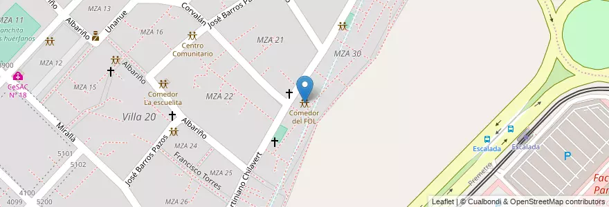 Mapa de ubicacion de Comedor del FOL, Villa Lugano en アルゼンチン, Ciudad Autónoma De Buenos Aires, ブエノスアイレス, Comuna 8.