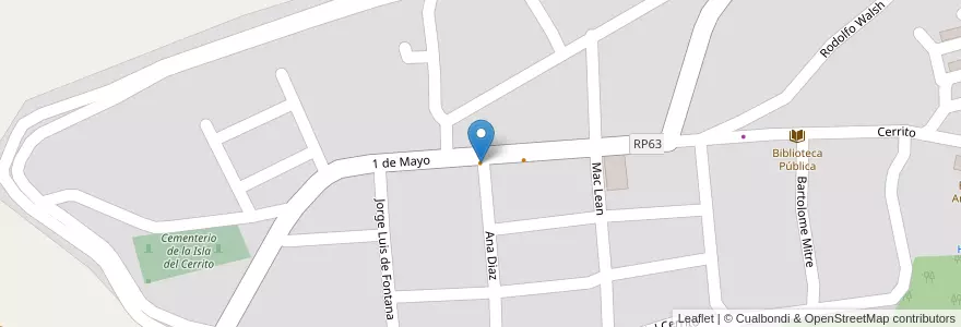 Mapa de ubicacion de Comedor El Gauchito en آرژانتین, Chaco, Departamento Bermejo, Municipio De Isla Del Cerrito, Isla Del Cerrito.