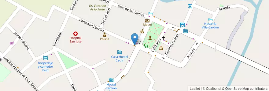 Mapa de ubicacion de Comedor El Zapalio en アルゼンチン, サルタ州, Cachi, Municipio De Cachi, Cachi.