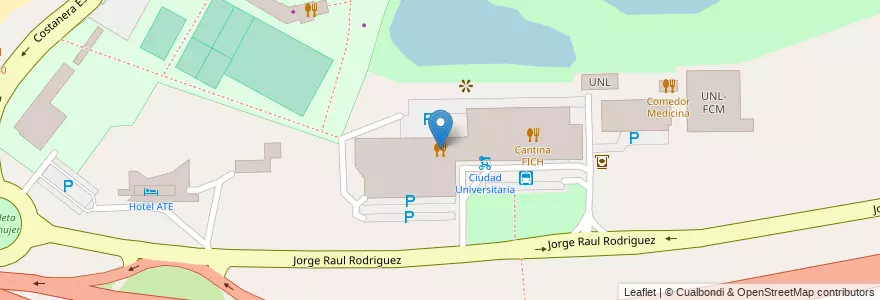 Mapa de ubicacion de Comedor FADU en Argentinien, Santa Fe, Departamento La Capital, Santa Fe Capital.