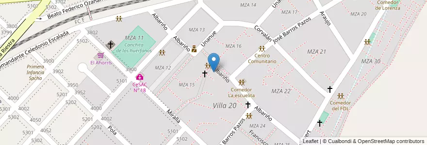 Mapa de ubicacion de Comedor Infantil "Para Todos", Villa Lugano en Argentine, Ciudad Autónoma De Buenos Aires, Buenos Aires, Comuna 8.
