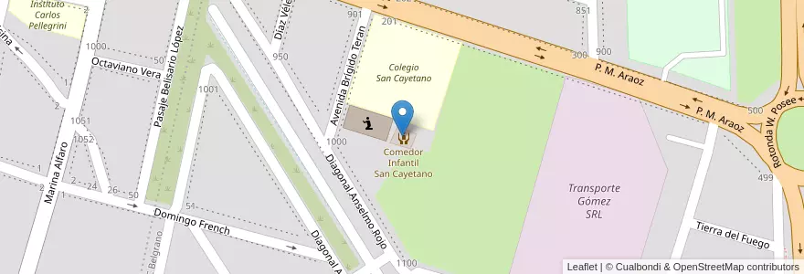 Mapa de ubicacion de Comedor Infantil San Cayetano en Аргентина, Тукуман, San Miguel De Tucumán, Departamento Capital, San Miguel De Tucumán.