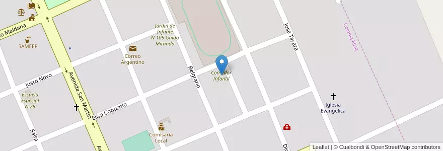 Mapa de ubicacion de Comedor Infantil en آرژانتین, Chaco, Departamento Sargento Cabral, Municipio De Colonia Elisa, Colonia Elisa.