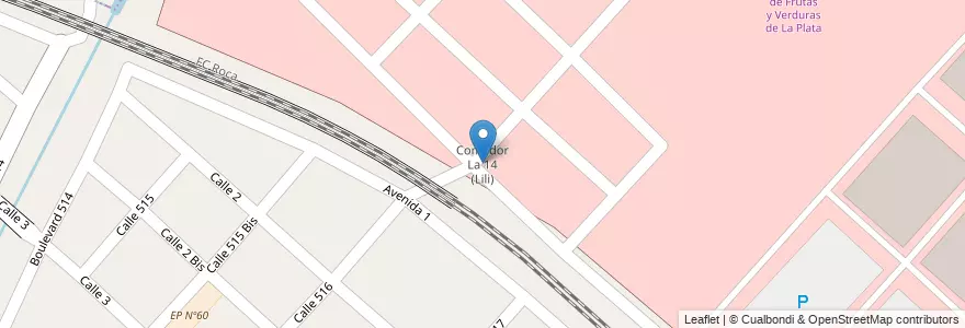 Mapa de ubicacion de Comedor La 14 (Lili), Ringuelet en Arjantin, Buenos Aires, Partido De La Plata, Ringuelet.