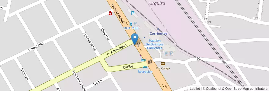 Mapa de ubicacion de Comedor La Termal en 아르헨티나, Corrientes, Departamento Capital, Corrientes, Corrientes.