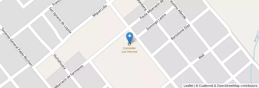 Mapa de ubicacion de Comedor Los Hornos en アルゼンチン, ブエノスアイレス州, Partido De Moreno, Cuartel V.