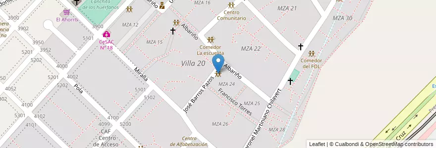 Mapa de ubicacion de Comedor MTD, Villa Lugano en آرژانتین, Ciudad Autónoma De Buenos Aires, Buenos Aires, Comuna 8.