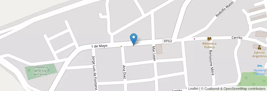 Mapa de ubicacion de Comedor MyM en アルゼンチン, チャコ州, Departamento Bermejo, Municipio De Isla Del Cerrito, Isla Del Cerrito.