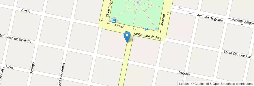 Mapa de ubicacion de Comedor parola en アルゼンチン, サンタフェ州, Departamento Castellanos, Municipio De Santa Clara De Saguier.