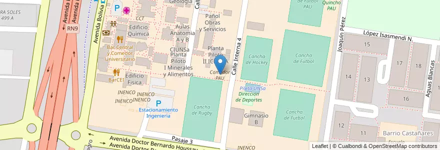 Mapa de ubicacion de Comedor PAU en الأرجنتين, Salta, Capital, Municipio De Salta, Salta.