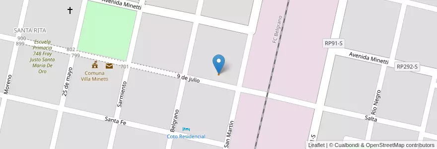 Mapa de ubicacion de Comedor puerto libre en アルゼンチン, サンタフェ州, Municipio De Villa Minetti, Villa Minetti.