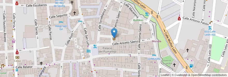Mapa de ubicacion de Comedor Social Pumarejo en Spanje, Andalusië, Sevilla, Sevilla.