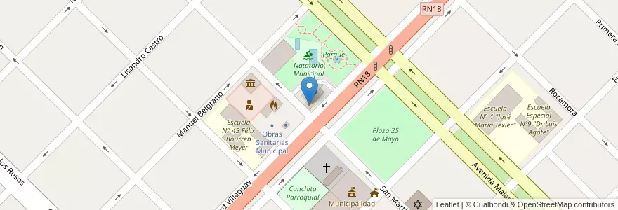 Mapa de ubicacion de Comedor Terminal en Argentine, Province D'Entre Ríos, Departamento San Salvador, Distrito Arroyo Grande, San Salvador.