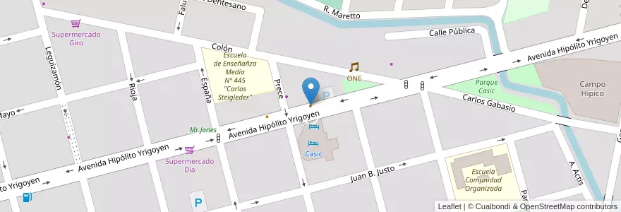 Mapa de ubicacion de Comedor Trattoria en Argentine, Santa Fe, Departamento Castellanos, Municipio De Sunchales.