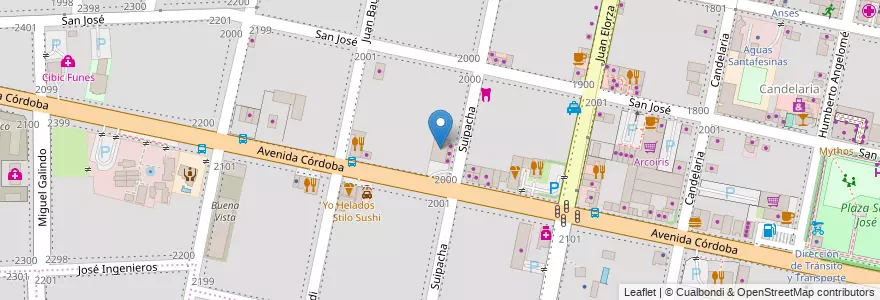 Mapa de ubicacion de Comercial Funes en アルゼンチン, サンタフェ州, Departamento Rosario, Municipio De Funes, Funes.
