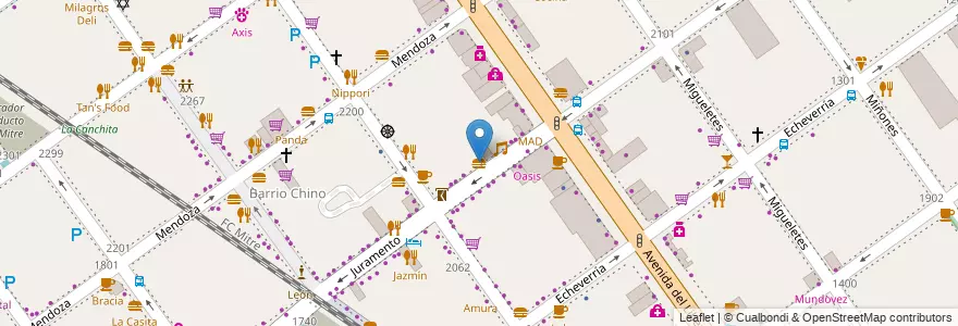 Mapa de ubicacion de Comida Al Peso, Belgrano en 阿根廷, Ciudad Autónoma De Buenos Aires, 布宜诺斯艾利斯, Comuna 13.