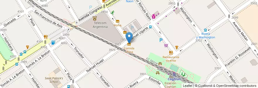 Mapa de ubicacion de Comida China, Coghlan en アルゼンチン, Ciudad Autónoma De Buenos Aires, Comuna 12, ブエノスアイレス.
