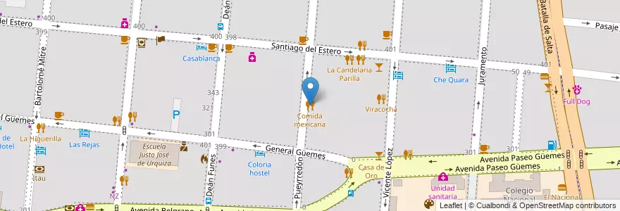 Mapa de ubicacion de Comida mexicana en アルゼンチン, サルタ州, Capital, Municipio De Salta, Salta.