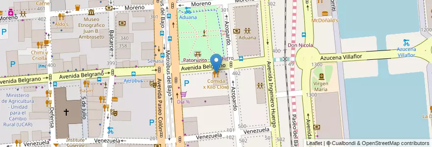Mapa de ubicacion de Comida x Kilo Clowi, Montserrat en 阿根廷, Ciudad Autónoma De Buenos Aires, Comuna 1, 布宜诺斯艾利斯.