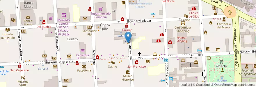Mapa de ubicacion de Comidas Regionales en Arjantin, Jujuy, Departamento Doctor Manuel Belgrano, Municipio De San Salvador De Jujuy.