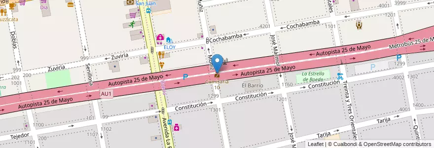 Mapa de ubicacion de Comisaría 10, Boedo en الأرجنتين, Ciudad Autónoma De Buenos Aires, Comuna 5, Buenos Aires.