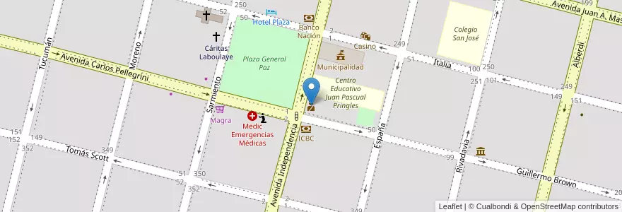 Mapa de ubicacion de Comisaría en الأرجنتين, Córdoba, Departamento Presidente Roque Sáenz Peña, Pedanía La Amarga, Municipio De Laboulaye, Laboulaye.