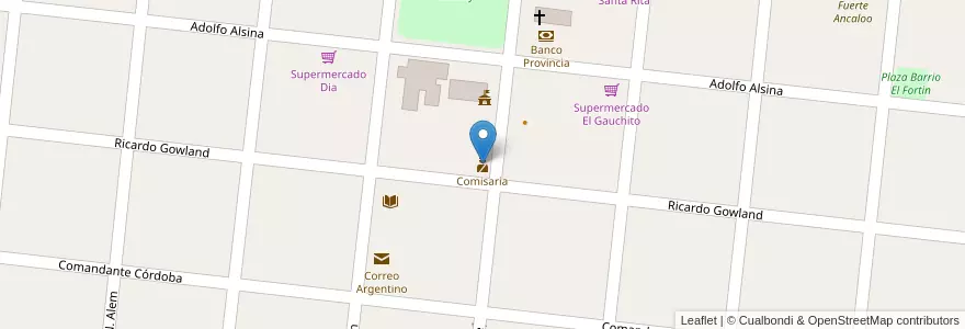 Mapa de ubicacion de Comisaria en Аргентина, Буэнос-Айрес, Partido De General Pinto.