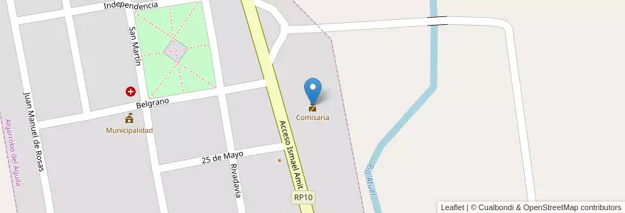 Mapa de ubicacion de Comisaria en アルゼンチン, ラ・パンパ州, Departamento Chical Co, Comisión De Fomento De Algarrobo Del Águila, Algarrobo Del Águila.