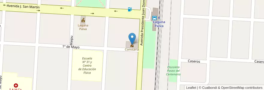 Mapa de ubicacion de Comisaria en 阿根廷, Santa Fe, Departamento La Capital, Municipio De Laguna Paiva.