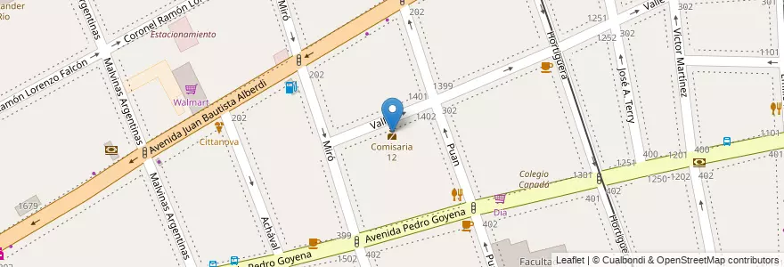 Mapa de ubicacion de Comisaria 12, Caballito en 阿根廷, Ciudad Autónoma De Buenos Aires, Comuna 7, 布宜诺斯艾利斯, Comuna 6.