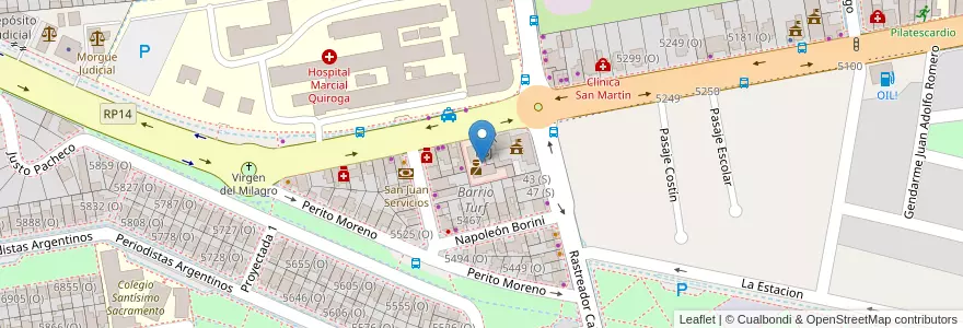 Mapa de ubicacion de Comisaria 13º en 阿根廷, San Juan, 智利, Rivadavia.