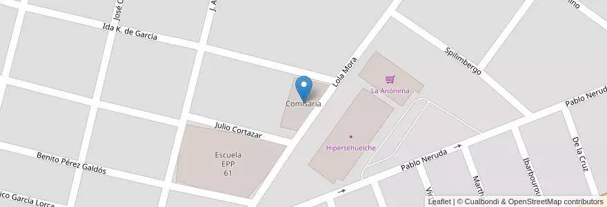 Mapa de ubicacion de Comisaria en Arjantin, Şili, Santa Cruz, Güer Aike, Municipio De Río Gallegos, Río Gallegos.