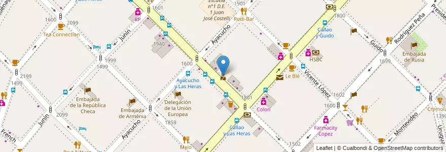 Mapa de ubicacion de Comisaría 17, Recoleta en الأرجنتين, Ciudad Autónoma De Buenos Aires, Comuna 2, Buenos Aires.