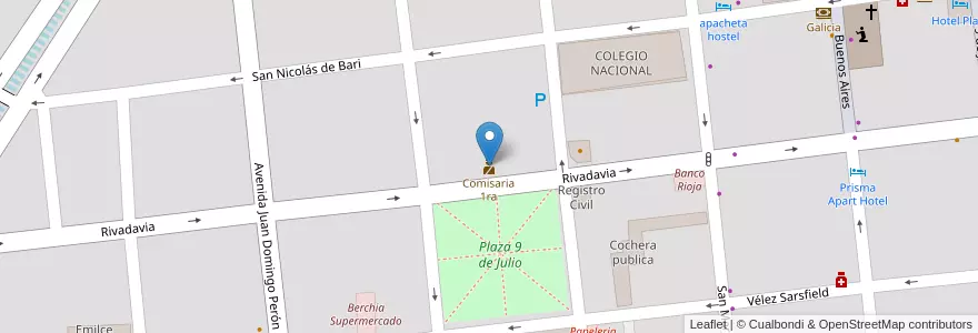 Mapa de ubicacion de Comisaria 1ra en Argentina, La Rioja, Departamento Capital, La Rioja.