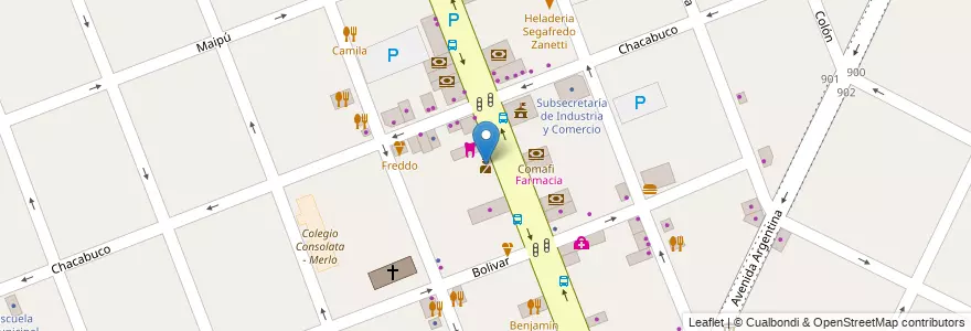 Mapa de ubicacion de Comisaría 1ra de Merlo en Arjantin, Buenos Aires, Partido De Merlo, Merlo.
