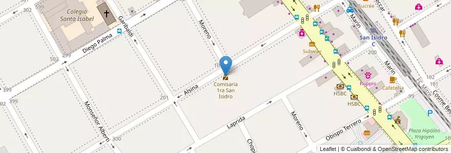 Mapa de ubicacion de Comisaría 1ra San Isidro en Argentinië, Buenos Aires, Partido De San Isidro, San Isidro.