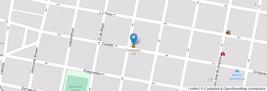 Mapa de ubicacion de Comisaría 1ra en آرژانتین, استان انتره ریوس, Departamento Concordia, Distrito Suburbios, Concordia, Concordia.