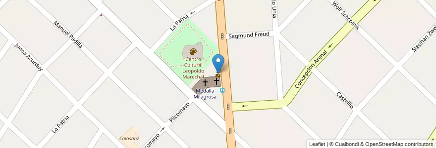 Mapa de ubicacion de Comisaria 2 en Argentina, Buenos Aires, Partido De Hurlingham, Villa Tesei.