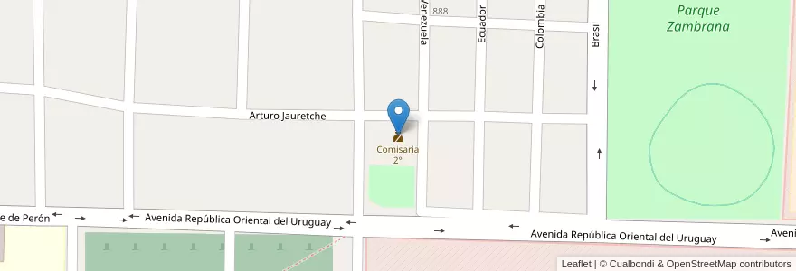 Mapa de ubicacion de Comisaria 2° en Аргентина, Корриентес, Departamento Curuzú Cuatiá, Municipio De Curuzú Cuatiá.