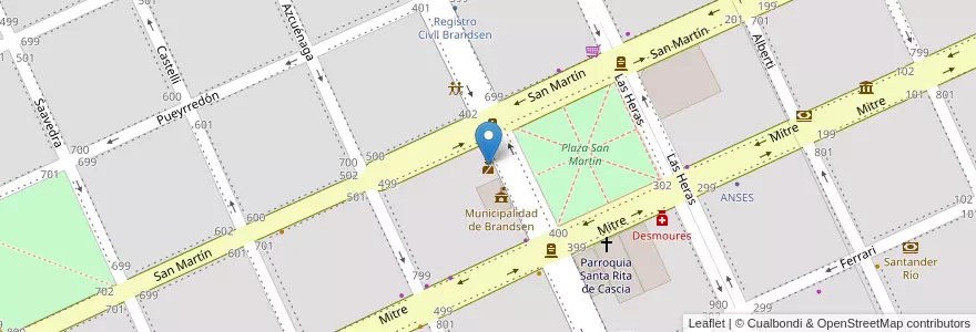 Mapa de ubicacion de Comisaría 2 en アルゼンチン, ブエノスアイレス州, Brandsen.