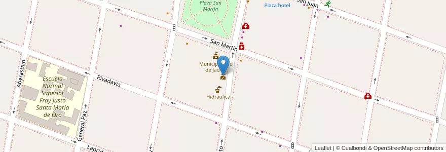 Mapa de ubicacion de Comisaria 21 en Arjantin, Şili, San Juan, San José De Jáchal.