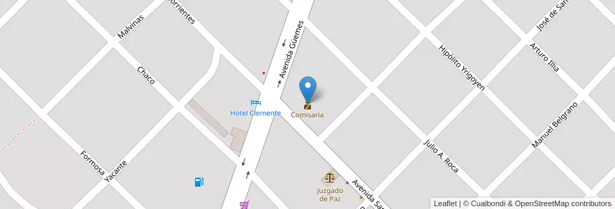 Mapa de ubicacion de Comisaría en Argentinië, Chaco, Departamento General Güemes, Municipio De Misión Nueva Pompeya, Misión Nueva Pompeya.
