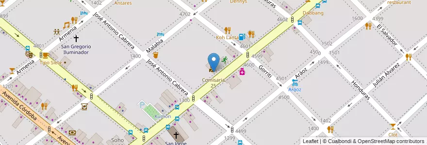 Mapa de ubicacion de Comisaria 25, Palermo en آرژانتین, Ciudad Autónoma De Buenos Aires, Buenos Aires.