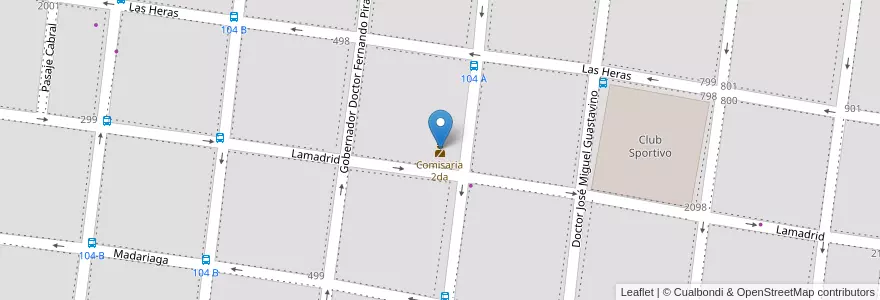 Mapa de ubicacion de Comisaria 2da en الأرجنتين, Corrientes, Departamento Capital, Corrientes, Corrientes.