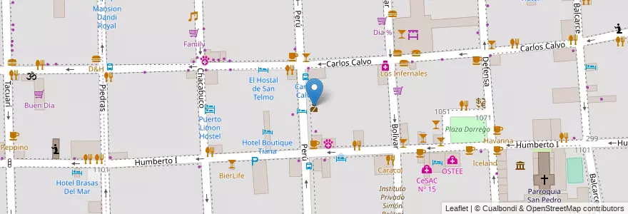 Mapa de ubicacion de Comisaría 2da, San Telmo en アルゼンチン, Ciudad Autónoma De Buenos Aires, Comuna 1, ブエノスアイレス.