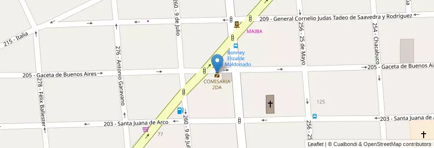 Mapa de ubicacion de COMISARIA 2DA en Argentinien, Provinz Buenos Aires, Partido De Tres De Febrero, Ciudadela.