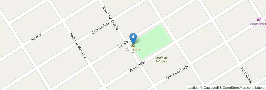 Mapa de ubicacion de Comisaria 3° en Arjantin, Buenos Aires, Partido De Ezeiza, Carlos Spegazzini.