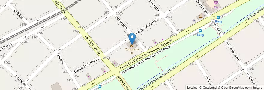 Mapa de ubicacion de Comisaria 36, Villa Soldati en Arjantin, Ciudad Autónoma De Buenos Aires, Buenos Aires, Comuna 8.