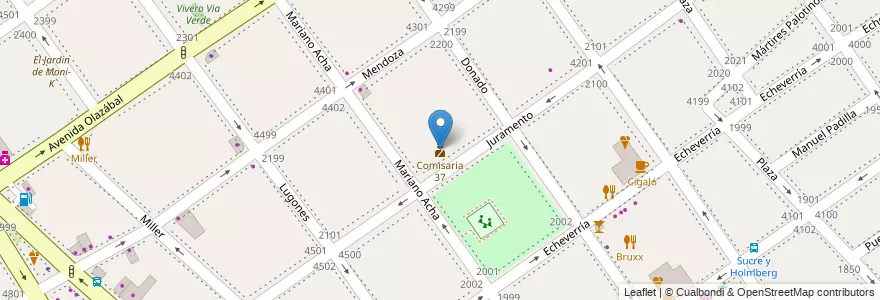 Mapa de ubicacion de Comisaria 37, Villa Urquiza en Argentine, Ciudad Autónoma De Buenos Aires, Comuna 12, Buenos Aires.
