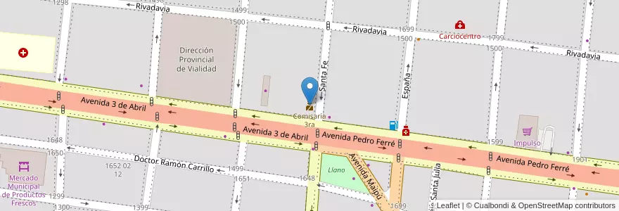 Mapa de ubicacion de Comisaría 3ra en アルゼンチン, コリエンテス州, Departamento Capital, Corrientes, Corrientes.